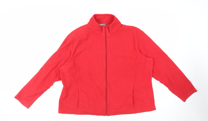 Marks and Spencer Womens Red Jacket Size 22 Zip - Pockets
