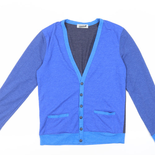 Topman Mens Blue Cotton Cardigan Sweatshirt Size S - Pockets