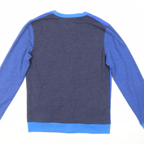 Topman Mens Blue Cotton Cardigan Sweatshirt Size S - Pockets