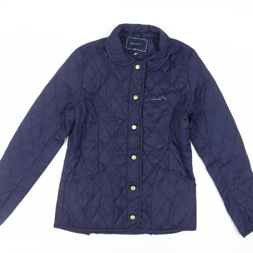 Mountain Life Womens Blue Quilted Jacket Size 10 Snap - Lightweight
