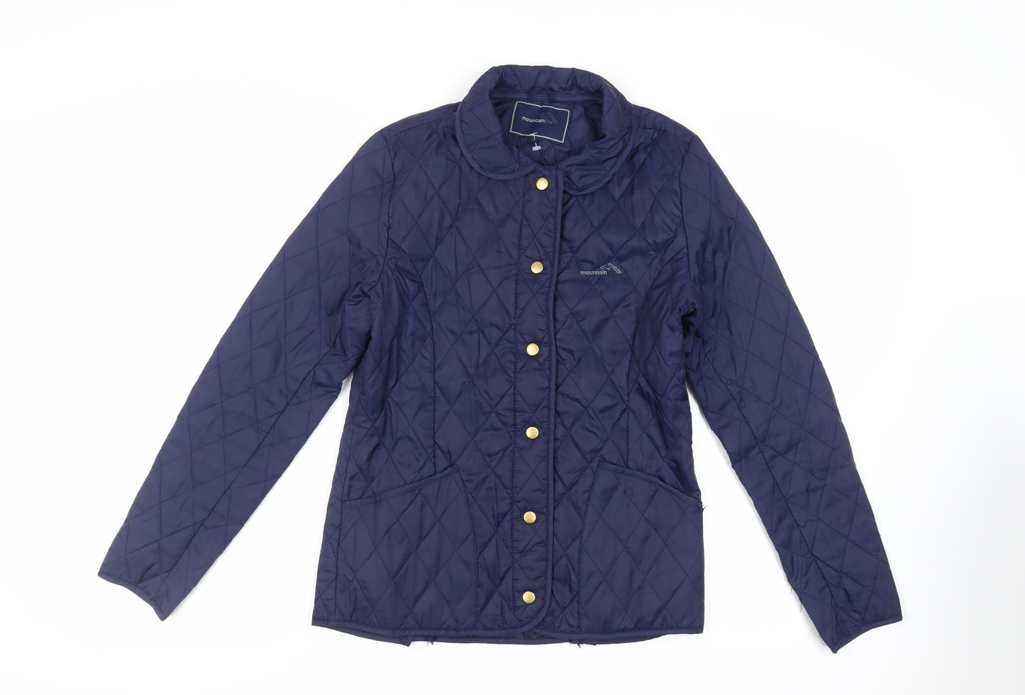 Mountain Life Womens Blue Quilted Jacket Size 10 Snap - Lightweight