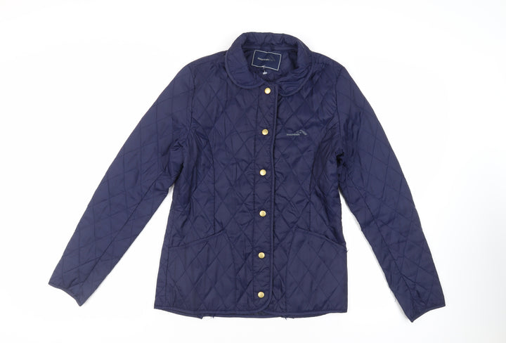 Mountain Life Womens Blue Quilted Jacket Size 10 Snap - Lightweight