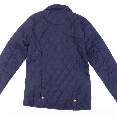 Mountain Life Womens Blue Quilted Jacket Size 10 Snap - Lightweight