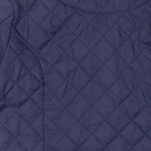 Mountain Life Womens Blue Quilted Jacket Size 10 Snap - Lightweight
