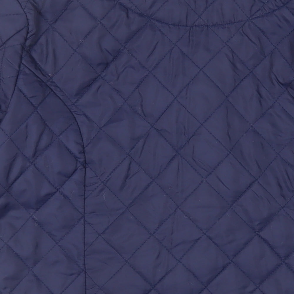 Mountain Life Womens Blue Quilted Jacket Size 10 Snap - Lightweight