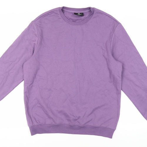 H&M Mens Purple Cotton Pullover Sweatshirt Size L