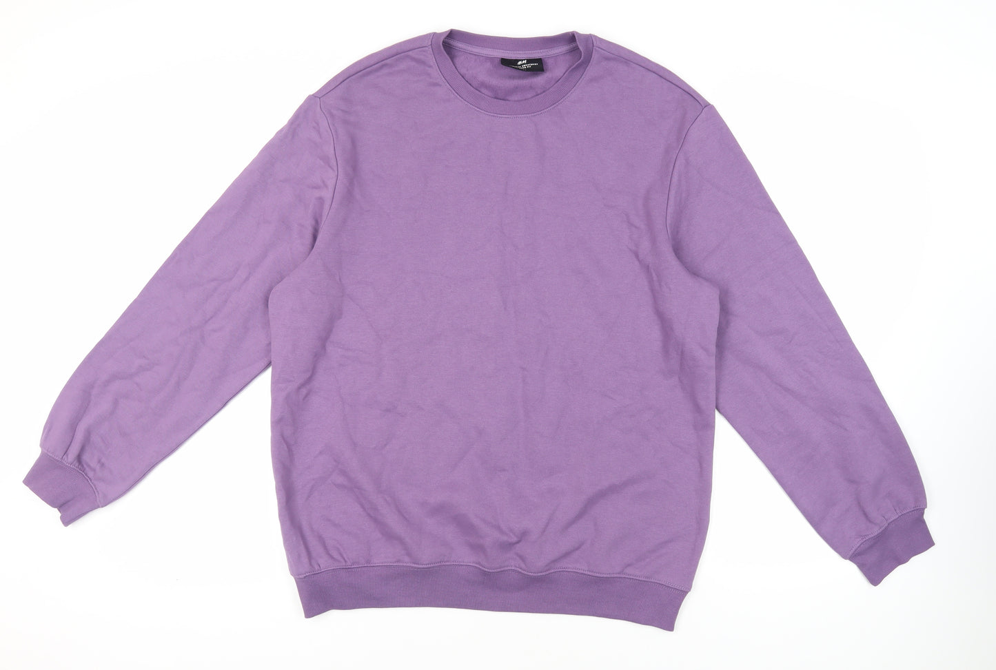 H&M Mens Purple Cotton Pullover Sweatshirt Size L