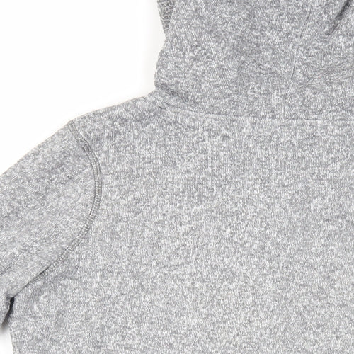 Hudson & Rose Womens Grey Cotton Pullover Hoodie Size 14 Button - Pockets