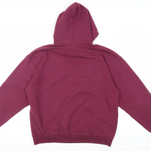 River Island Mens Purple Cotton Pullover Hoodie Size L - Pockets