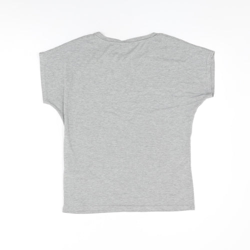 b.young Womens Grey Viscose Basic T-Shirt Size XS Round Neck - NYC Motorcycle Club