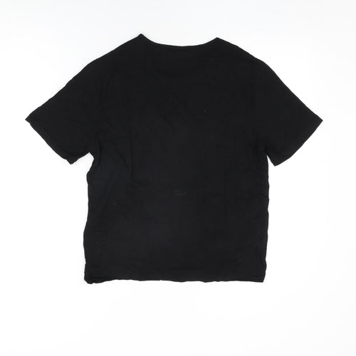 Boohoo Womens Black Viscose Basic T-Shirt Size 10 Round Neck - Bride's Squad