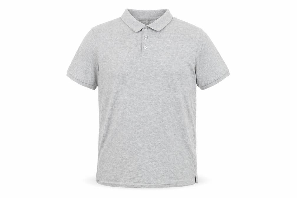 Fluid Mens Grey Cotton Polo Size L Collared Button