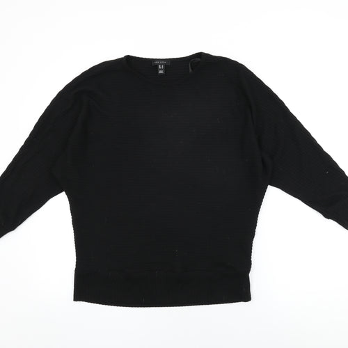 New Look Womens Black Polyester Basic T-Shirt Size M Round Neck