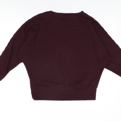 New Look Womens Red Polyester Basic T-Shirt Size M Round Neck