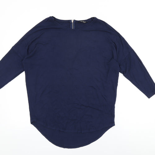 Select Womens Blue Viscose Basic T-Shirt Size 12 Round Neck