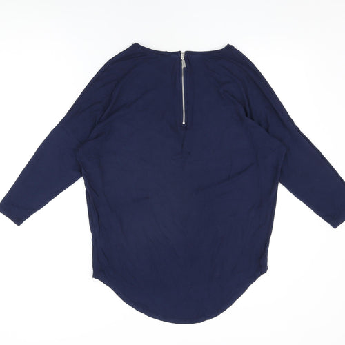 Select Womens Blue Viscose Basic T-Shirt Size 12 Round Neck