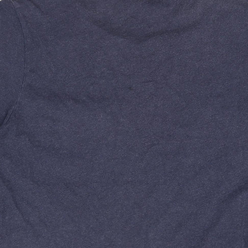 Marks and Spencer Womens Blue Cotton Basic T-Shirt Size 16 Round Neck