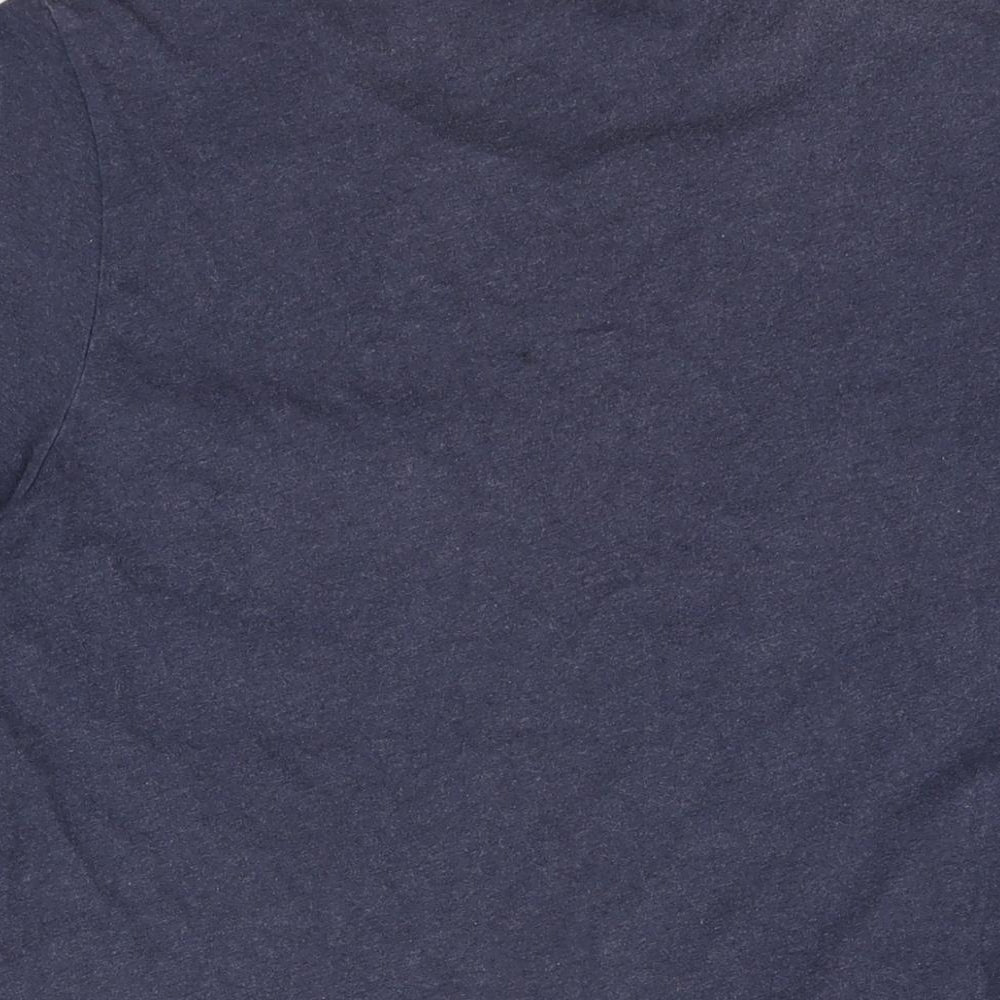 Marks and Spencer Womens Blue Cotton Basic T-Shirt Size 16 Round Neck