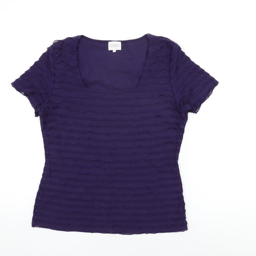 Kaliko Womens Purple Cotton Basic T-Shirt Size 14 Square Neck