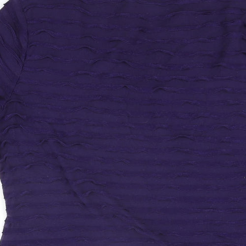 Kaliko Womens Purple Cotton Basic T-Shirt Size 14 Square Neck