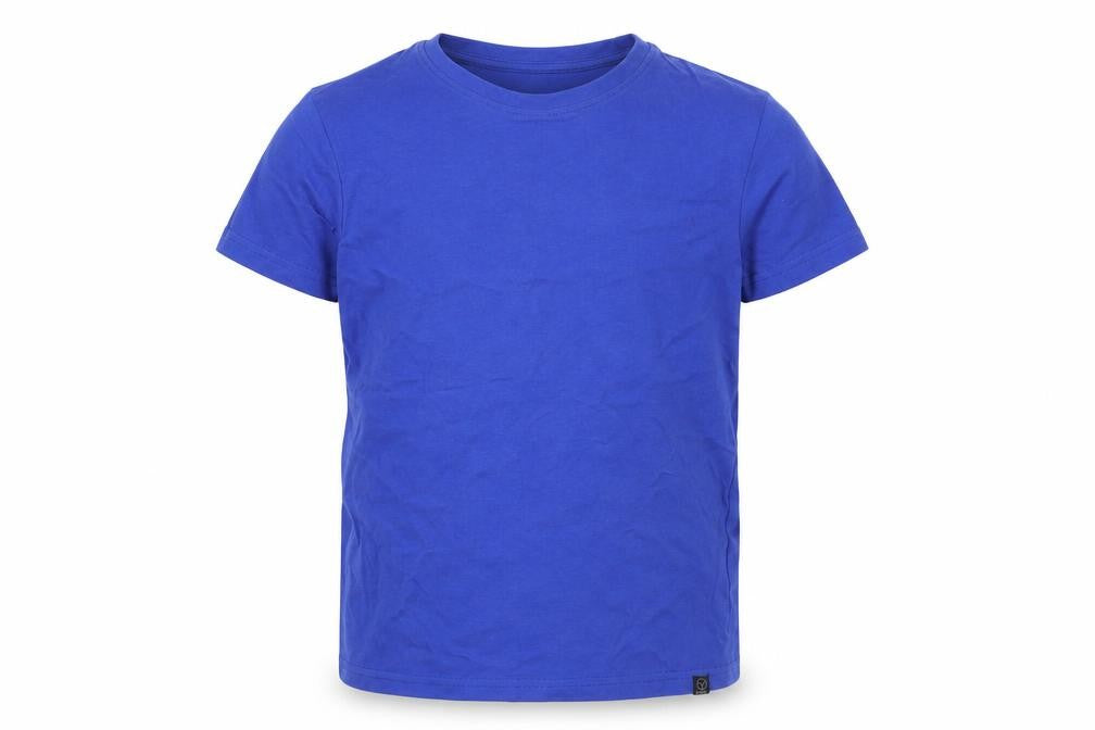 Front view of Very boys’ blue cotton basic t-shirt, size 9, years round neck pullover