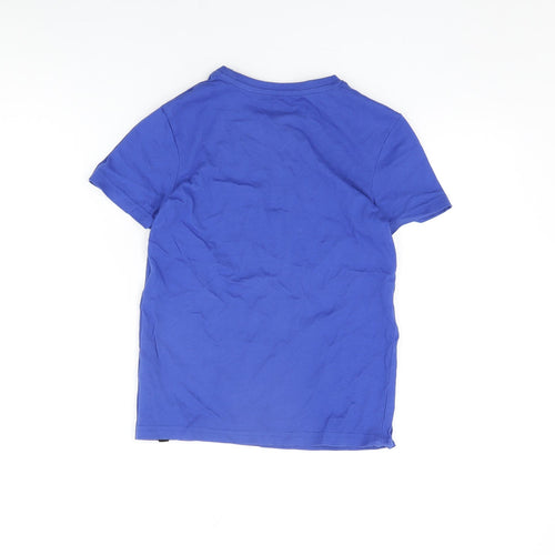 Very Boys Blue Cotton Basic T-Shirt Size 9 Years Round Neck Pullover