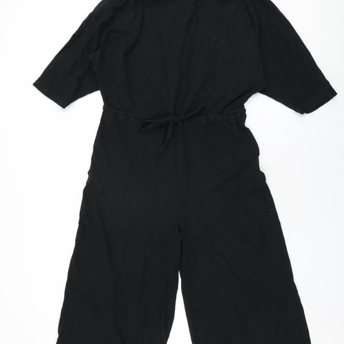 ASOS Womens Black Cotton Jumpsuit One-Piece Size 8 L19 in Drawstring