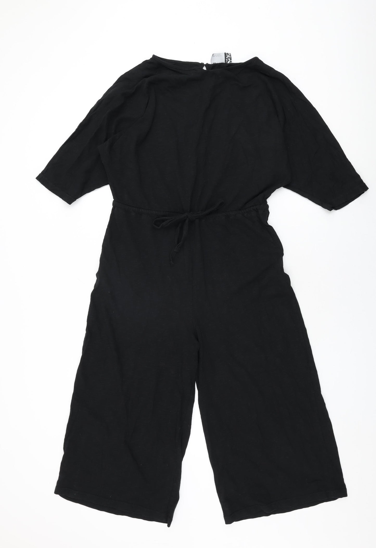 ASOS Womens Black Cotton Jumpsuit One-Piece Size 8 L19 in Drawstring