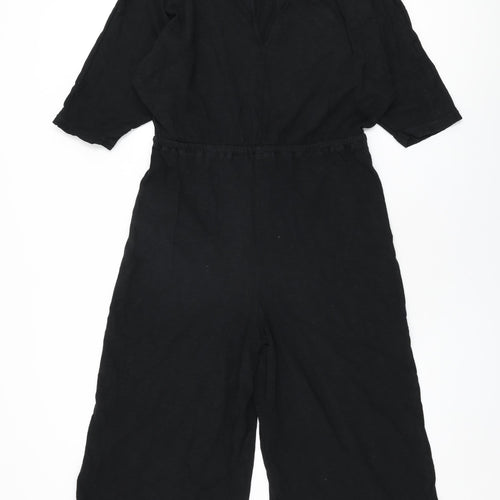 ASOS Womens Black Cotton Jumpsuit One-Piece Size 8 L19 in Drawstring