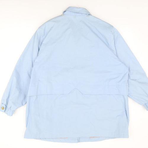 Classics Womens Blue Overcoat Coat Size 22 Zip