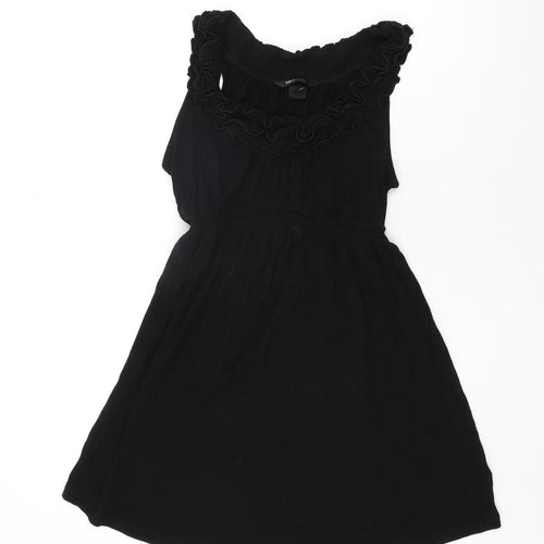 H&M Womens Black Viscose Basic T-Shirt Size M Scoop Neck
