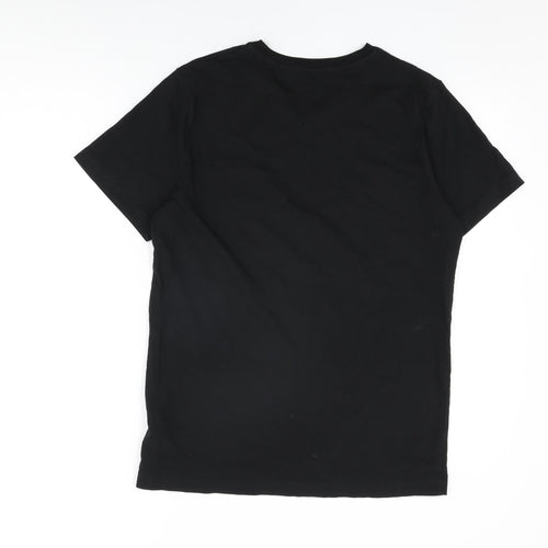Criminal Mens Black Cotton T-Shirt Size M V-Neck
