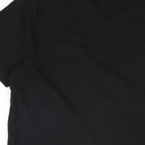 Criminal Mens Black Cotton T-Shirt Size M V-Neck