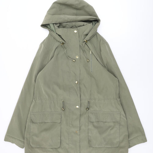 M&Co Womens Green Overcoat Coat Size 18 Zip
