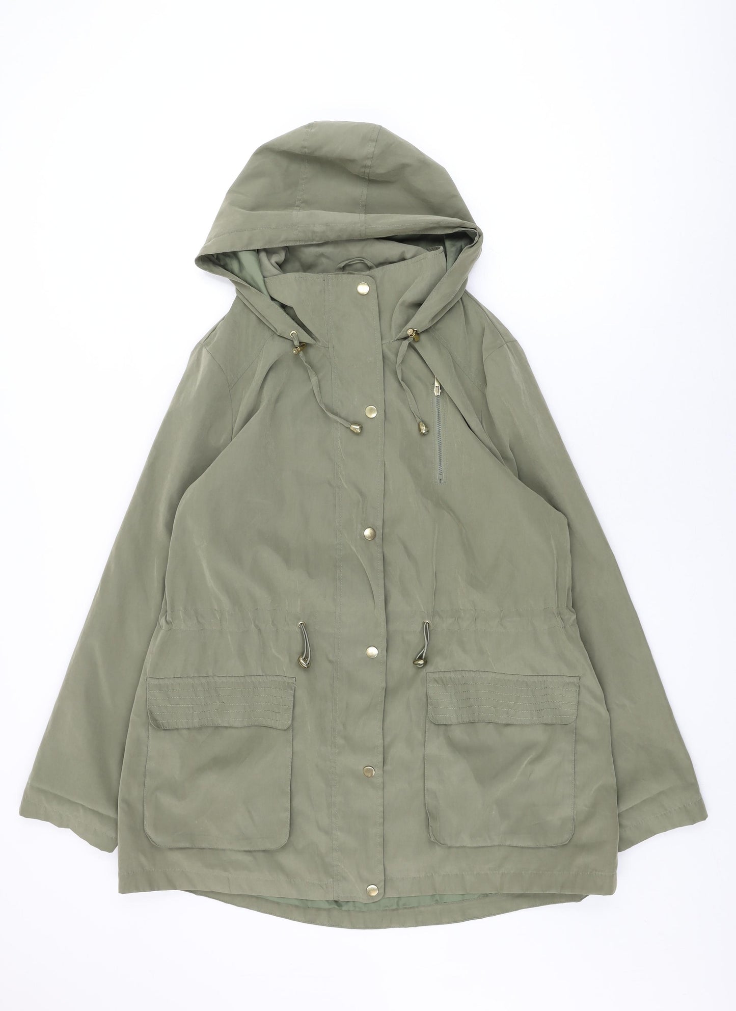 M&Co Womens Green Overcoat Coat Size 18 Zip
