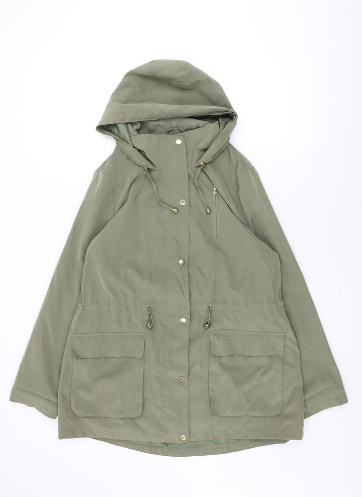 M&Co Womens Green Overcoat Coat Size 18 Zip