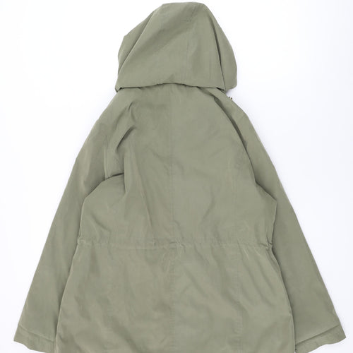 M&Co Womens Green Overcoat Coat Size 18 Zip