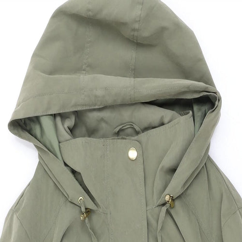 M&Co Womens Green Overcoat Coat Size 18 Zip