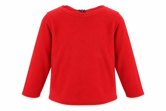 Front view of Lands' End women’s red polyester basic t-shirt, size UK 24, round neck -, size UK 24-26