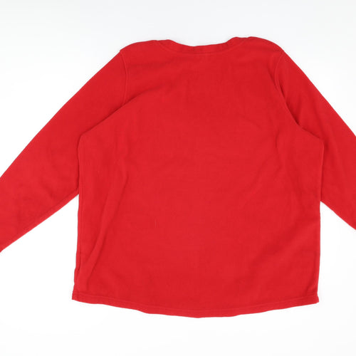 Lands' End Womens Red Polyester Basic T-Shirt Size 24 Round Neck - Size 24-26