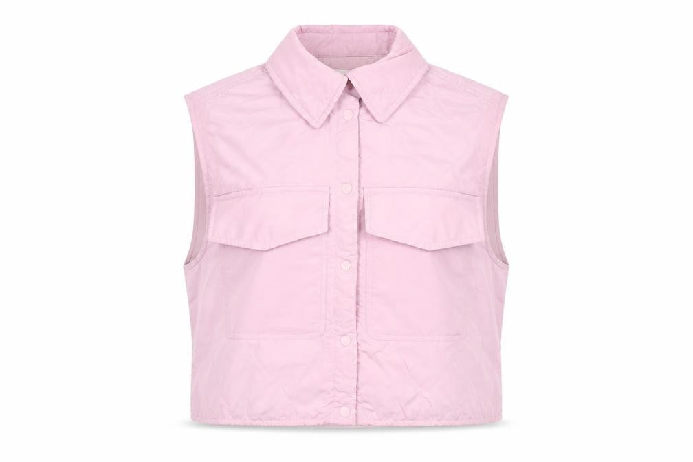 H&M Womens Pink Polyester Basic Button-Up Size S Collared