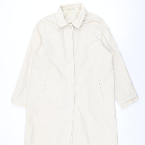 Marks and Spencer Womens Beige Overcoat Coat Size 14 Button
