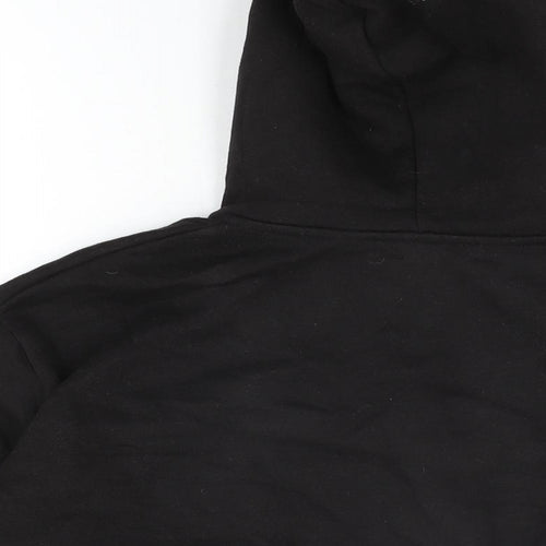 PRETTYLITTLETHING Womens Black Cotton Full Zip Hoodie Size M Zip