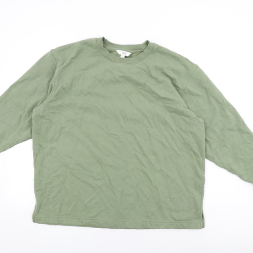 Marks and Spencer Mens Green Cotton Pullover Sweatshirt Size L