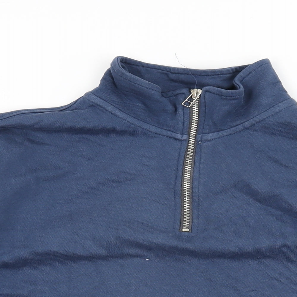 John Lewis Mens Blue Cotton Pullover Sweatshirt Size L