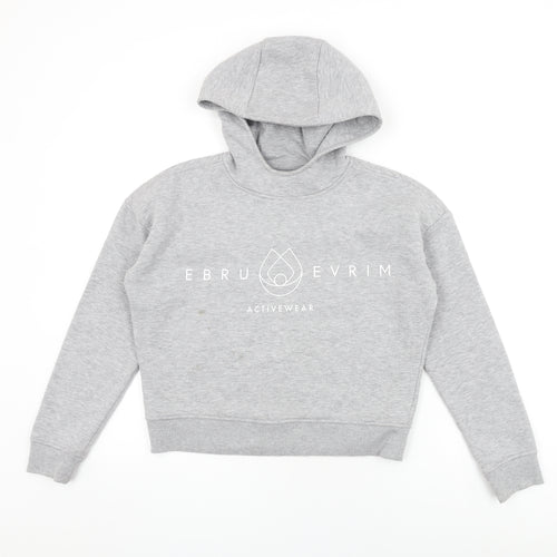 EBRU EVRIM Womens Grey Cotton Pullover Hoodie Size S Pullover - Activewear