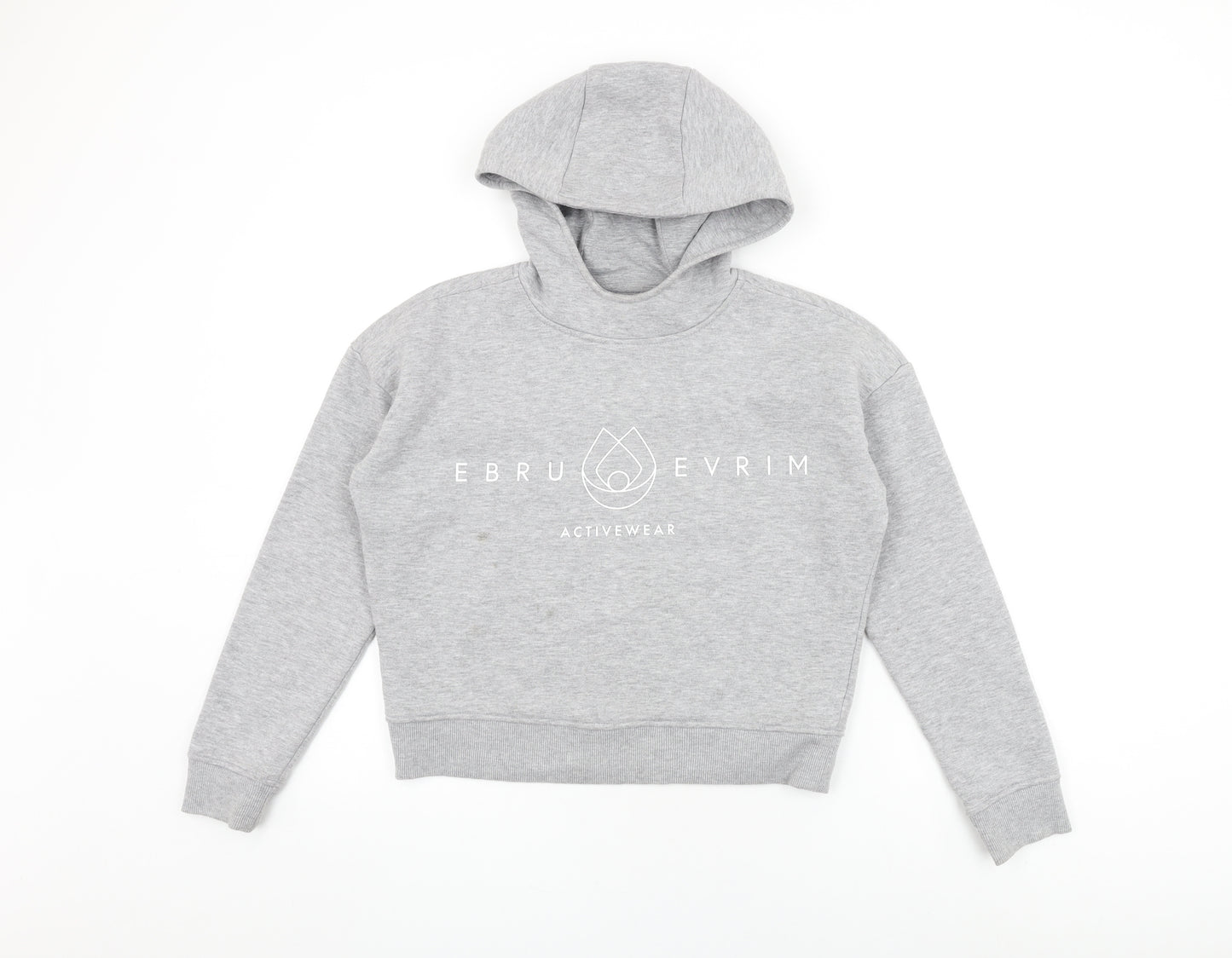 EBRU EVRIM Womens Grey Cotton Pullover Hoodie Size S Pullover - Activewear
