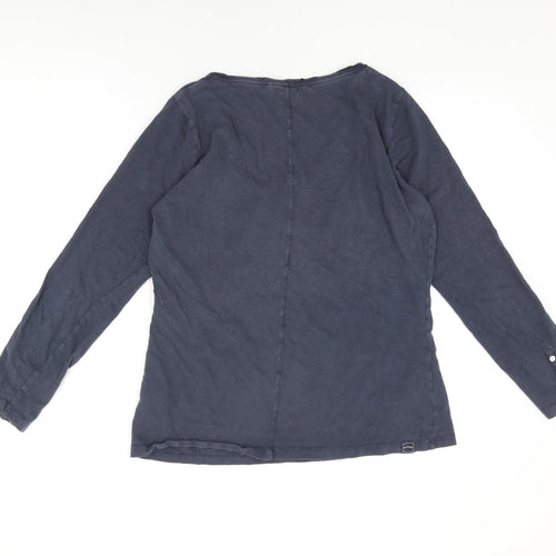 Fat Face Womens Blue Cotton Basic T-Shirt Size 14 Round Neck