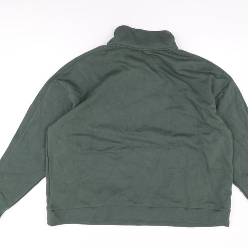 GOODMOVE Womens Green Cotton Pullover Sweatshirt Size 22 Zip
