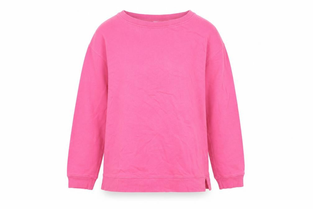 Front view of John Lewis women’s pink cotton pullover sweatshirt, size UK 10, pullover